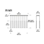 Nolandl 18-Light Linear Chandelier 48" - kimoylights