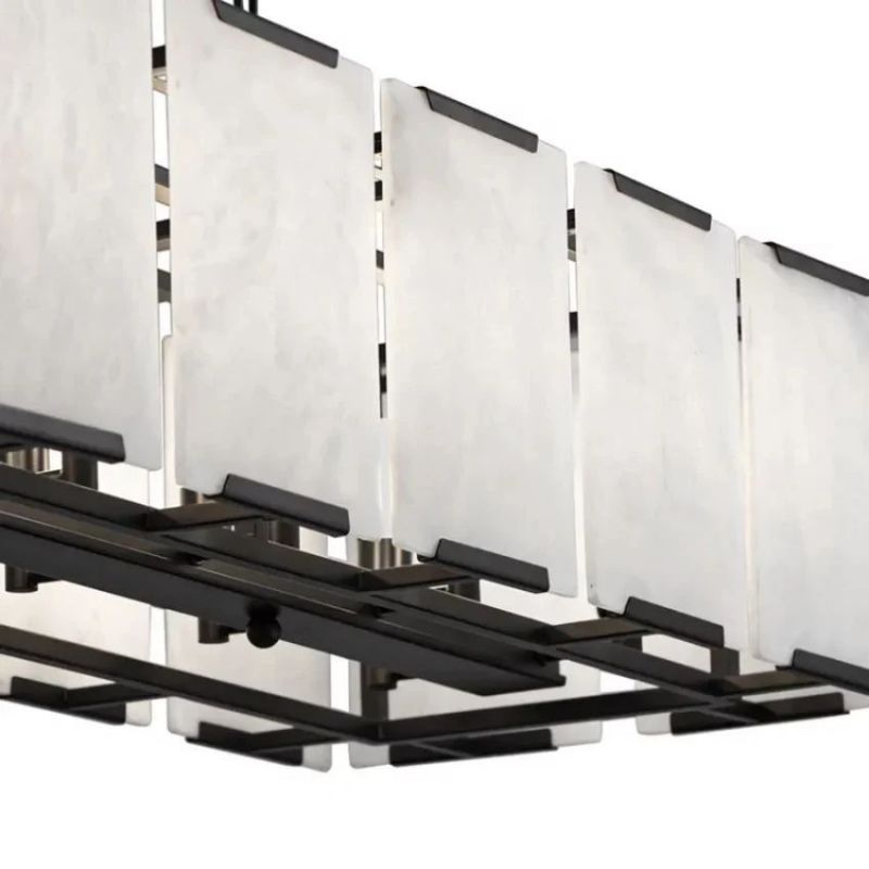 Ole Rectangle Chandelier Alabaster-kimoylights