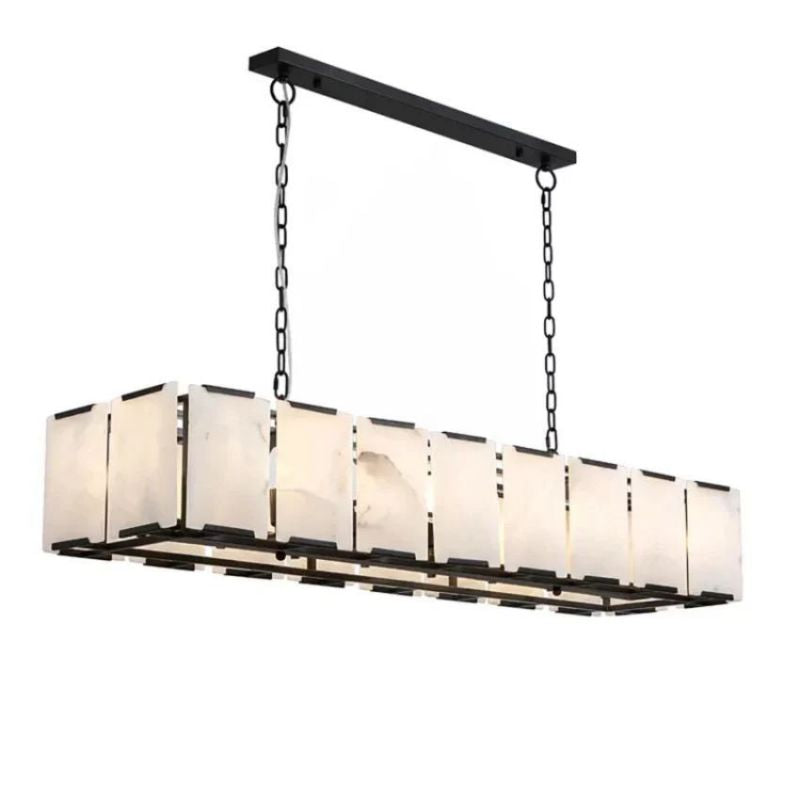 Ole Rectangle Chandelier Alabaster -kimoylights