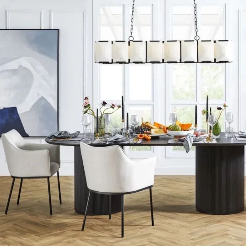 Ole Rectangle Chandelier Alabaster -kimoylights