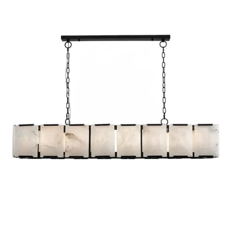 Ole Rectangle Chandelier Alabaster -kimoylights