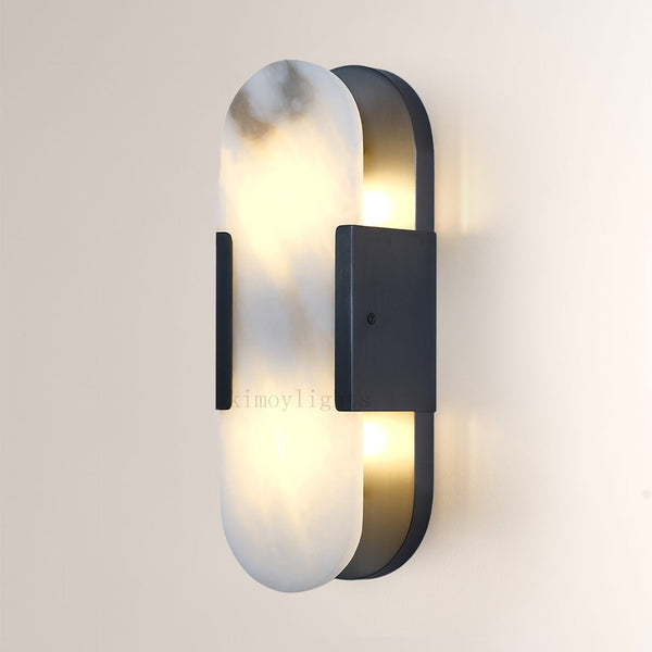 OpalEdge Oval Alabaster Wall Sconces 13.8 19.7H