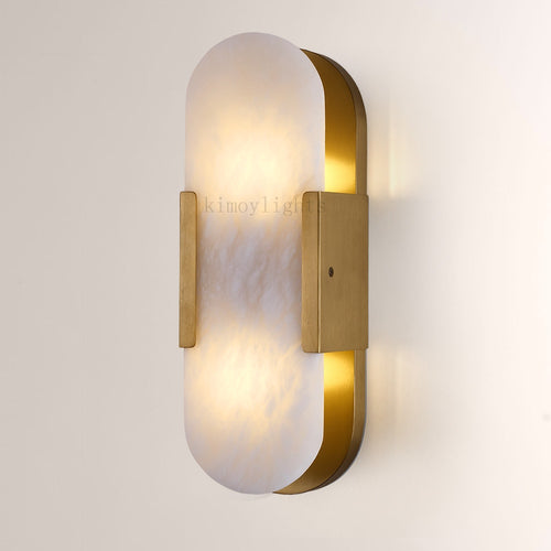 OpalEdge Oval Alabaster Wall Sconces 13.8 19.7H
