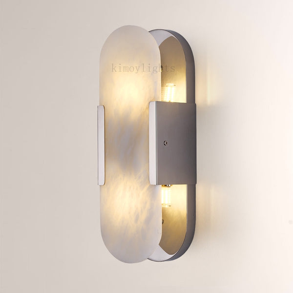 OpalEdge Oval Alabaster Wall Sconces 13.8 19.7H
