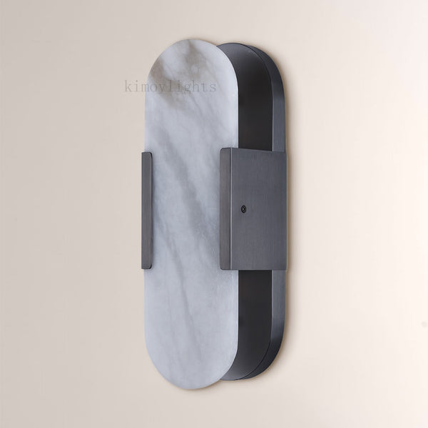OpalEdge Oval Alabaster Wall Sconces 13.8 19.7H