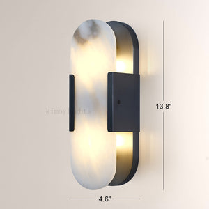 OpalEdge Oval Alabaster Wall Sconces 13.8 19.7H