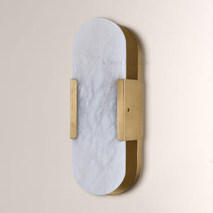 OpalEdge Oval Alabaster Wall Sconces 13.8 19.7H