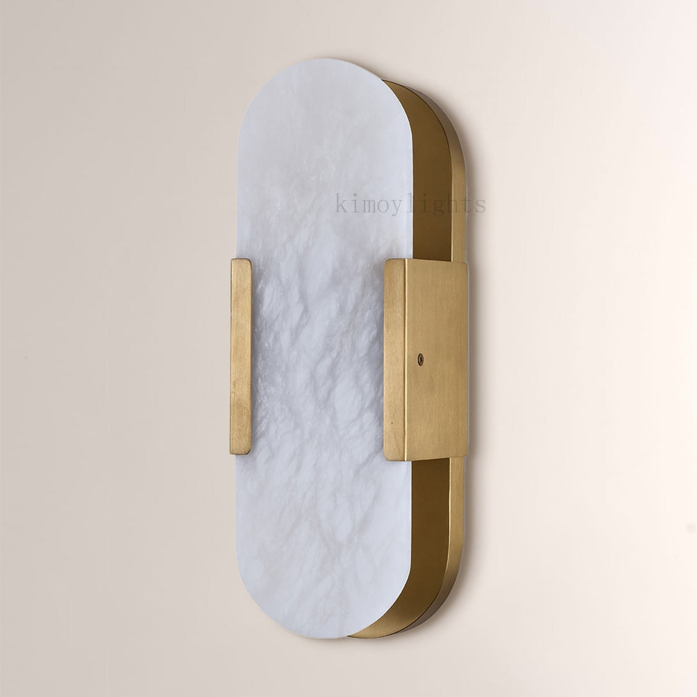 OpalEdge Oval Alabaster Wall Sconces 13.8 19.7H