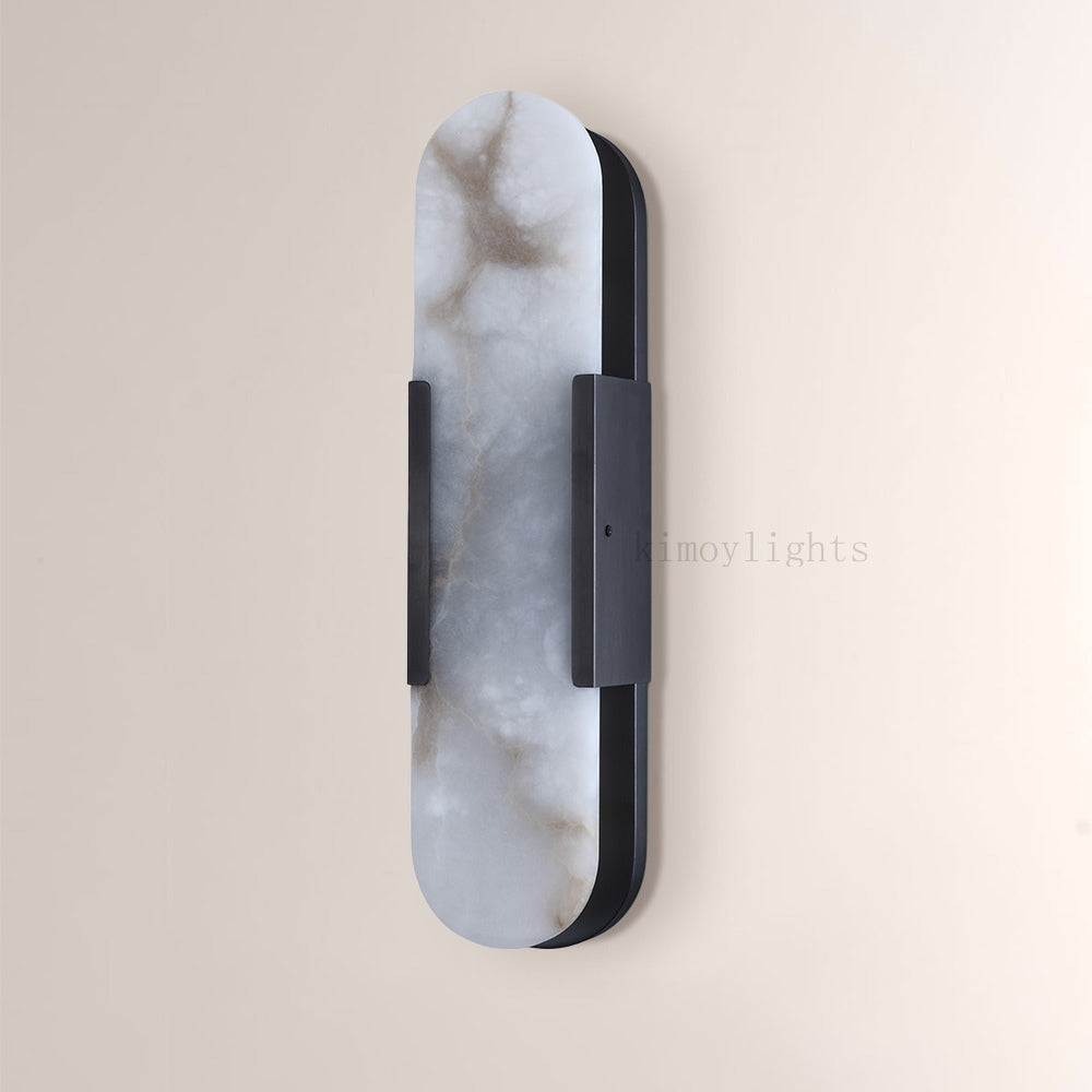OpalEdge Oval Alabaster Wall Sconces 13.8 19.7H