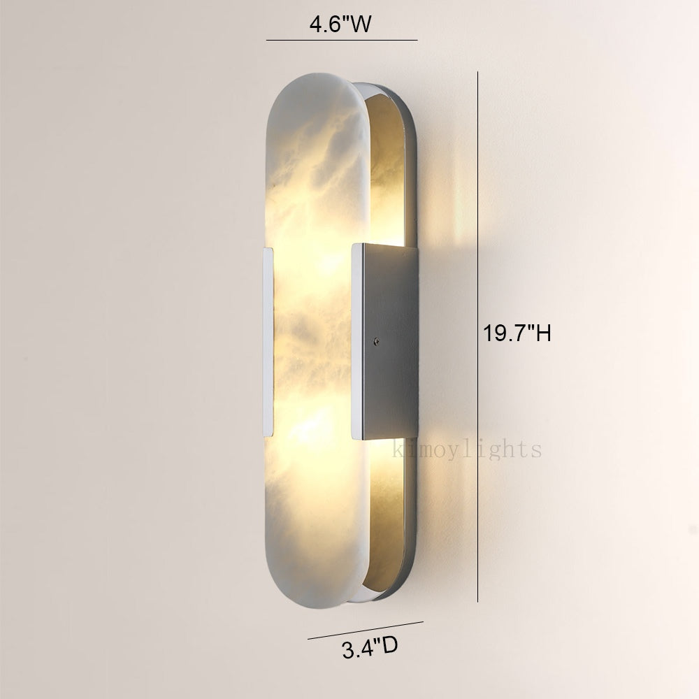 OpalEdge Oval Alabaster Wall Sconces 13.8 19.7H