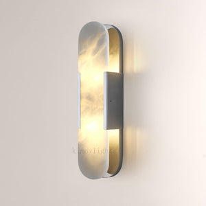 OpalEdge Oval Alabaster Wall Sconces 13.8 19.7H