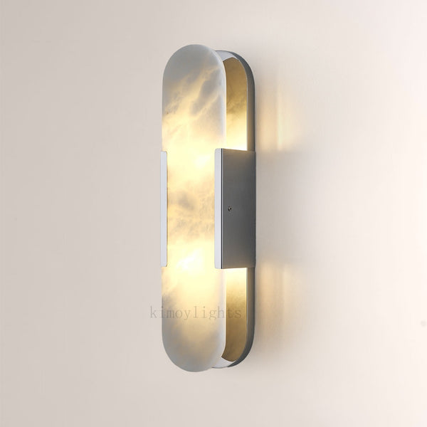 OpalEdge Oval Alabaster Wall Sconces 13.8 19.7H