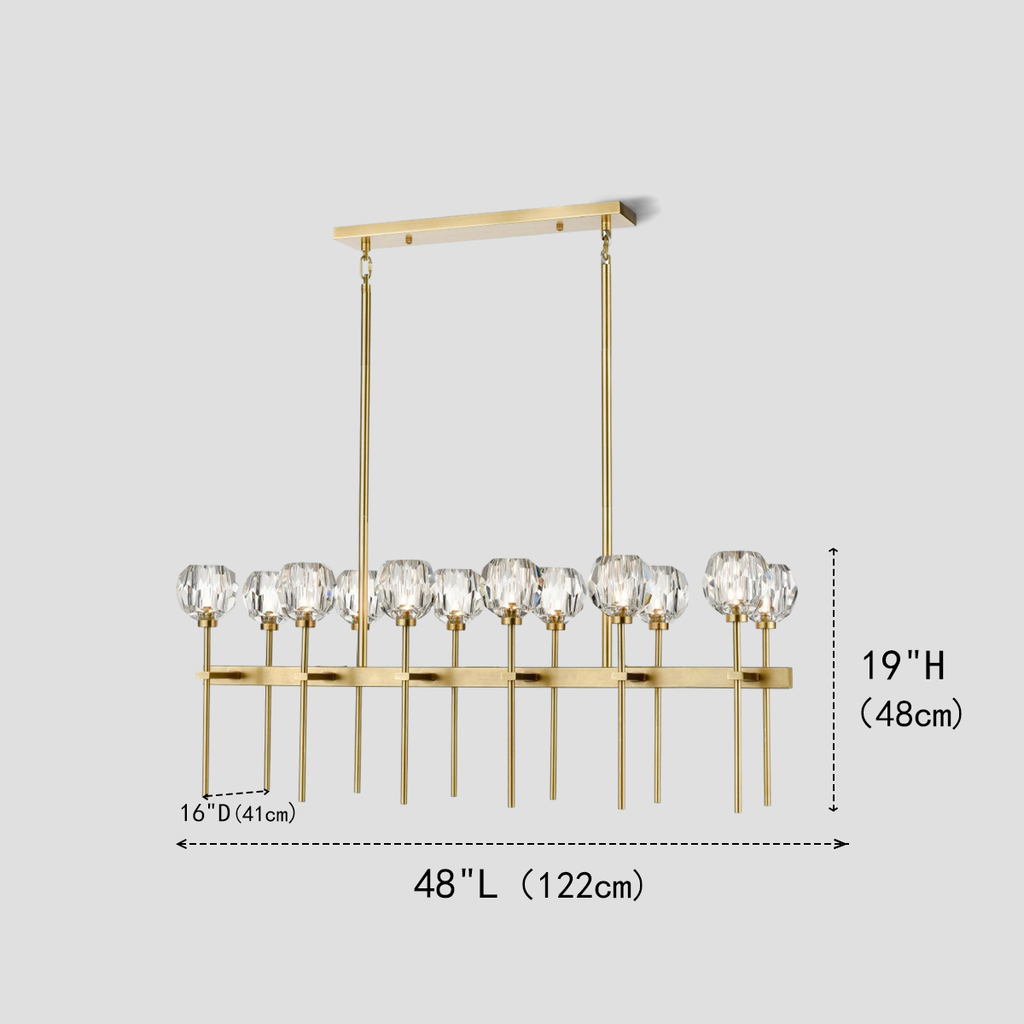 Kelly Clear Glass Linear Chandelier