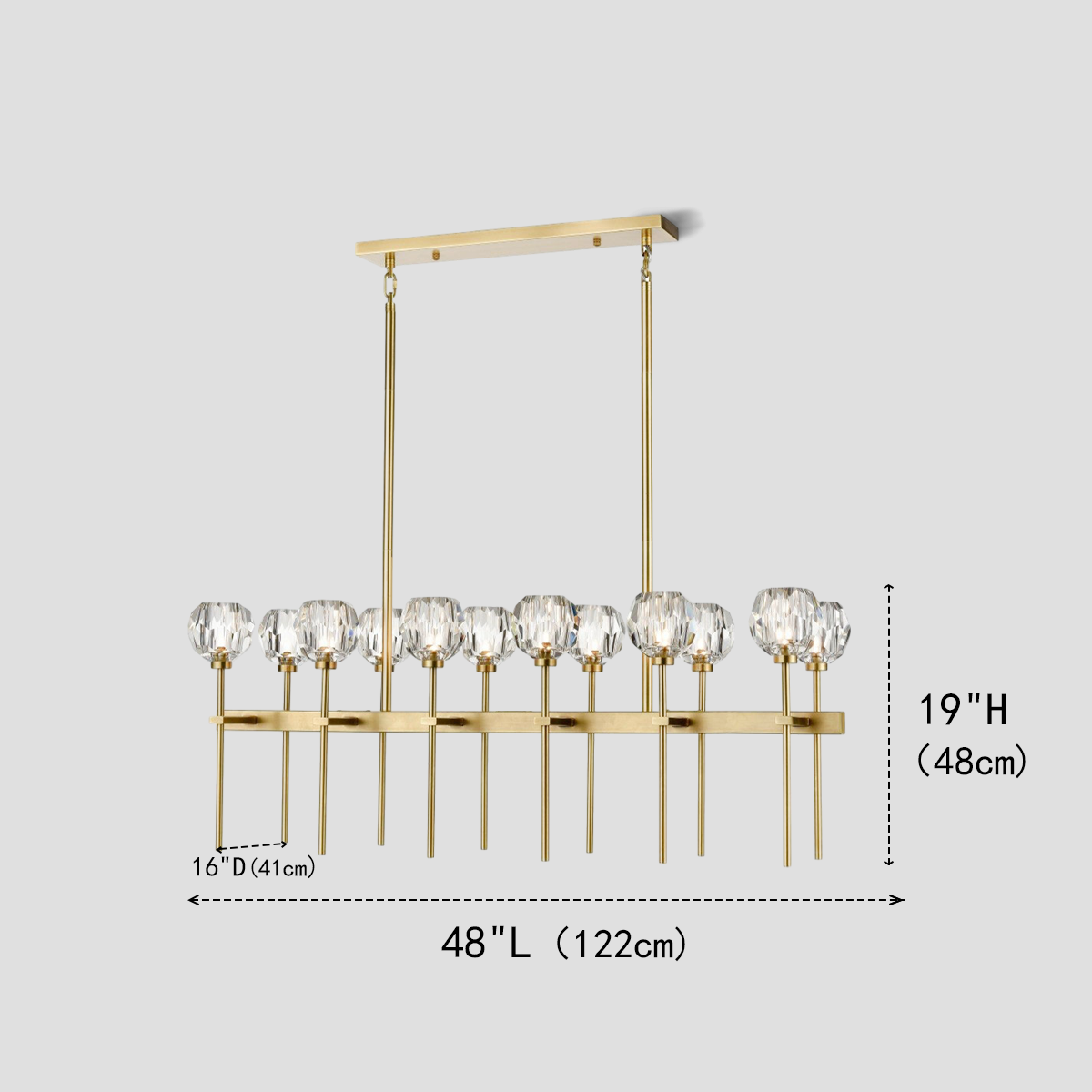 Kelly Clear Glass Linear Chandelier