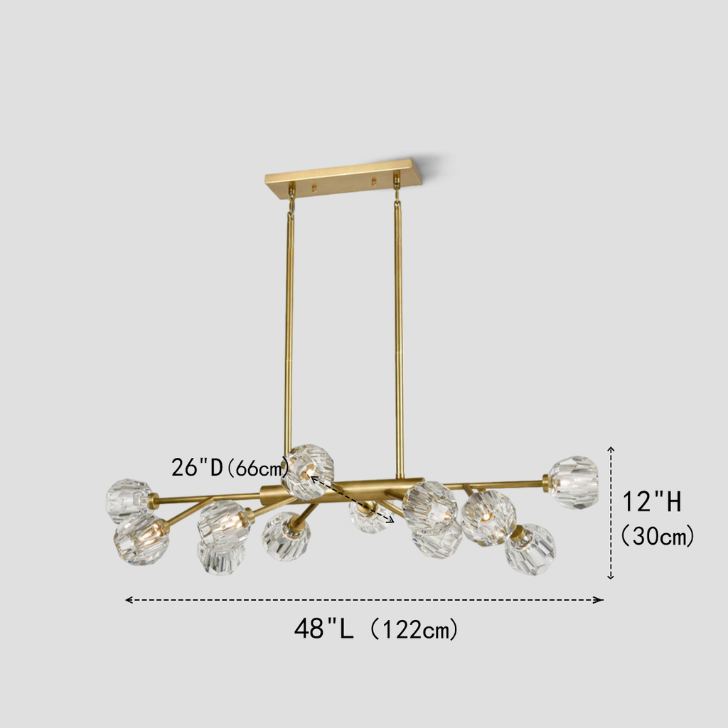 Kelly Clear Glass Linear Chandelier