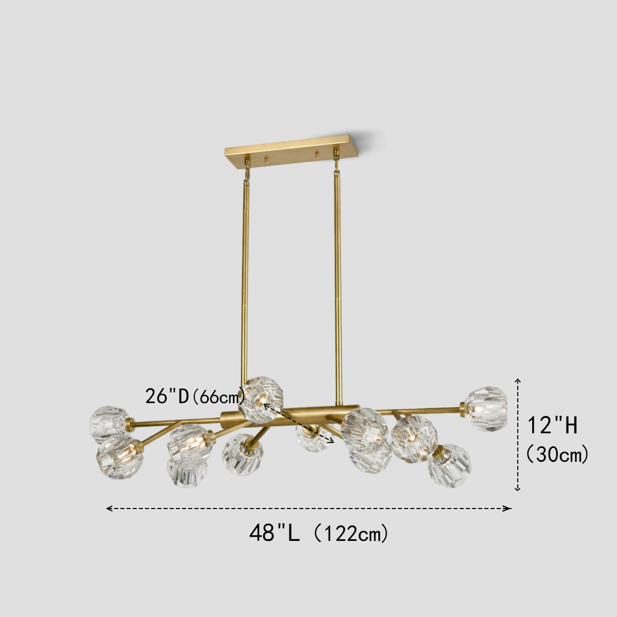 Kelly Clear Glass Linear Chandelier
