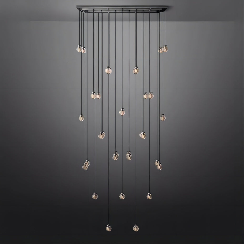 Pearl Spherical Modern Rectangular Chandelier 72”
