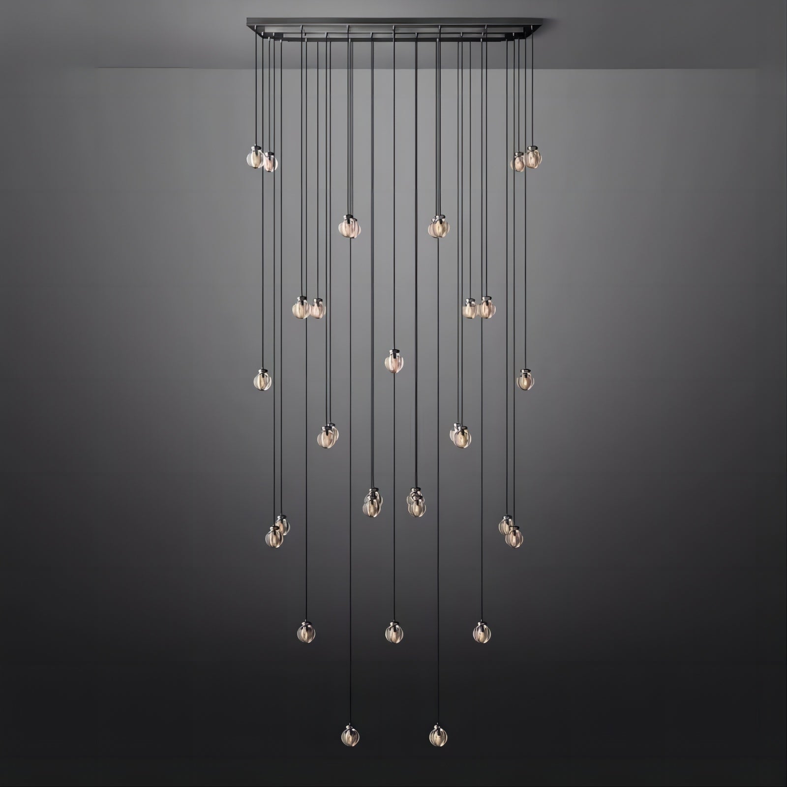Pearl Spherical Modern Rectangular Chandelier 72”
