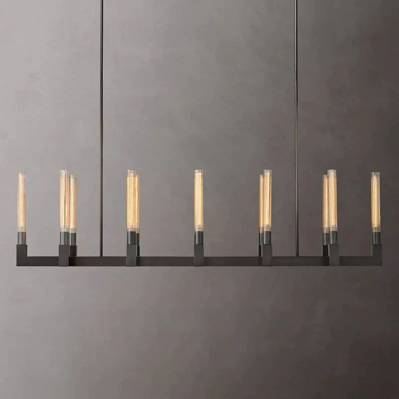 Cannele Glass Linear Chandelier 67"