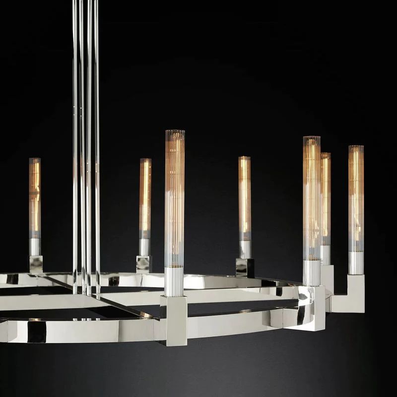 Cannele Glass Round Chandelier 72''