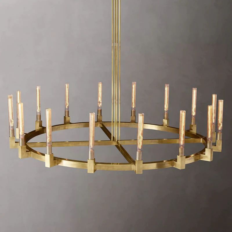 Cannele Glass Round Chandelier 72''
