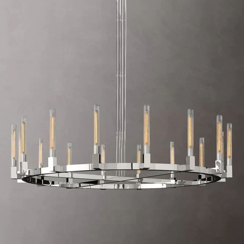 Cannele Glass Round Chandelier 72''