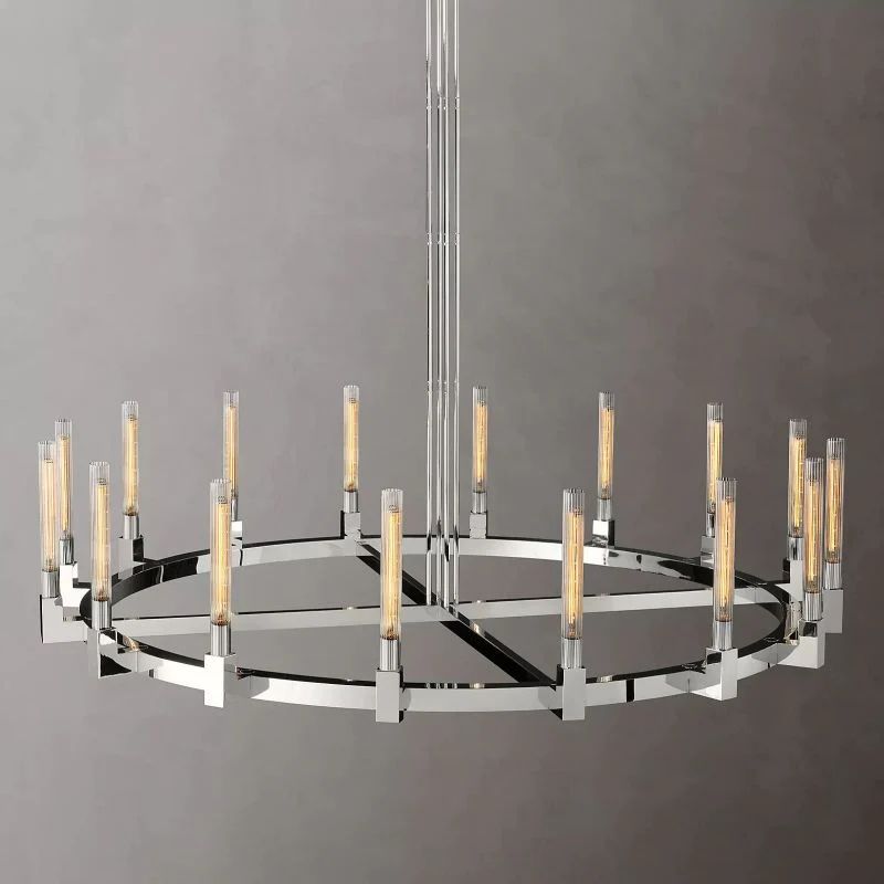 Cannele Glass Round Chandelier 72''