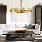Cannele Glass Round Chandelier 72''