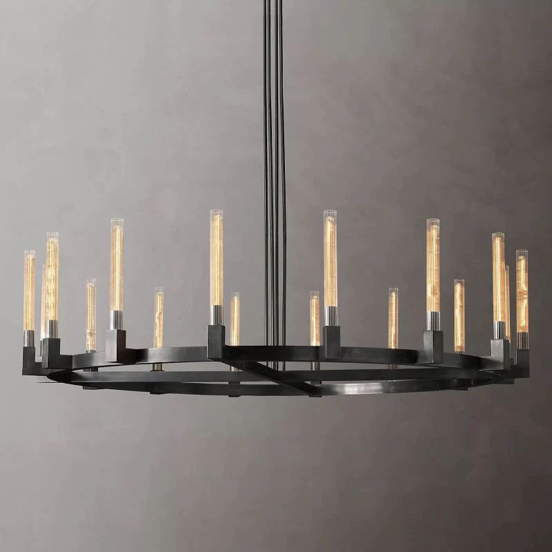 Cannele Glass Round Chandelier 72''