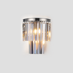 1920s Tedem 2-Tier Crystal Semi-Round Sconce