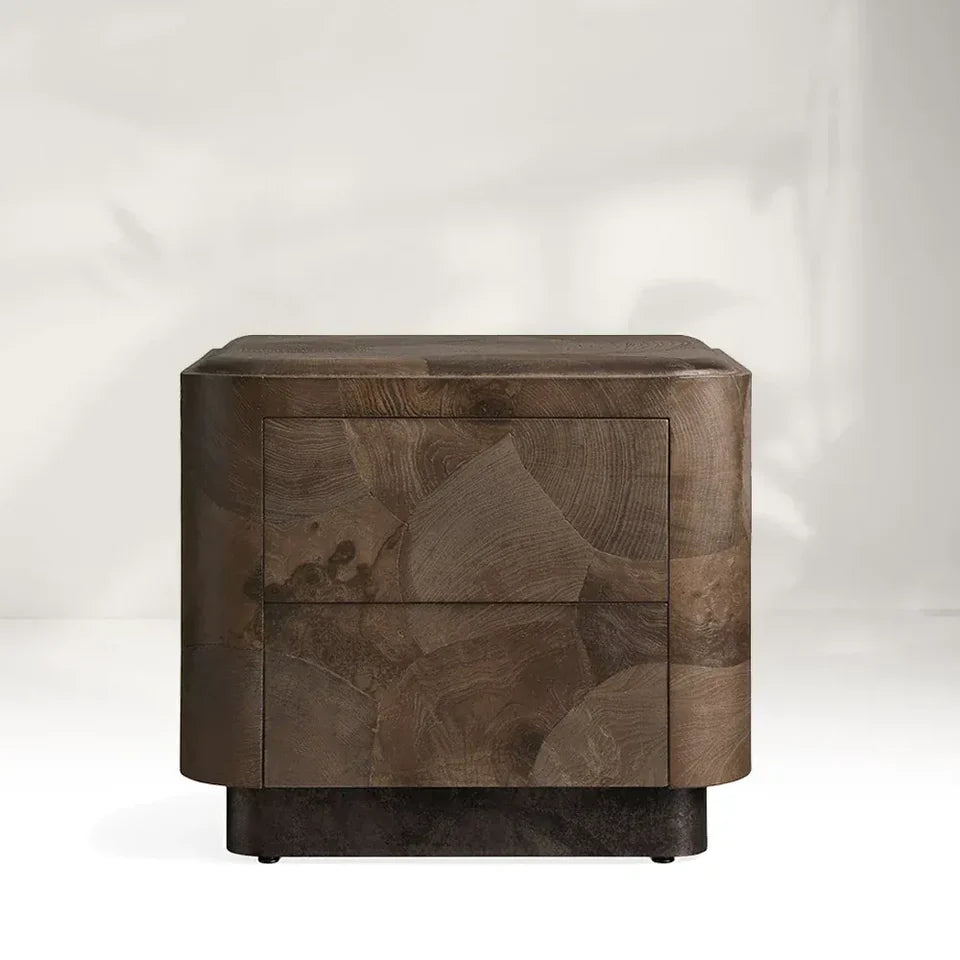 Polson Burl Wood 2-Drawer Nightstand