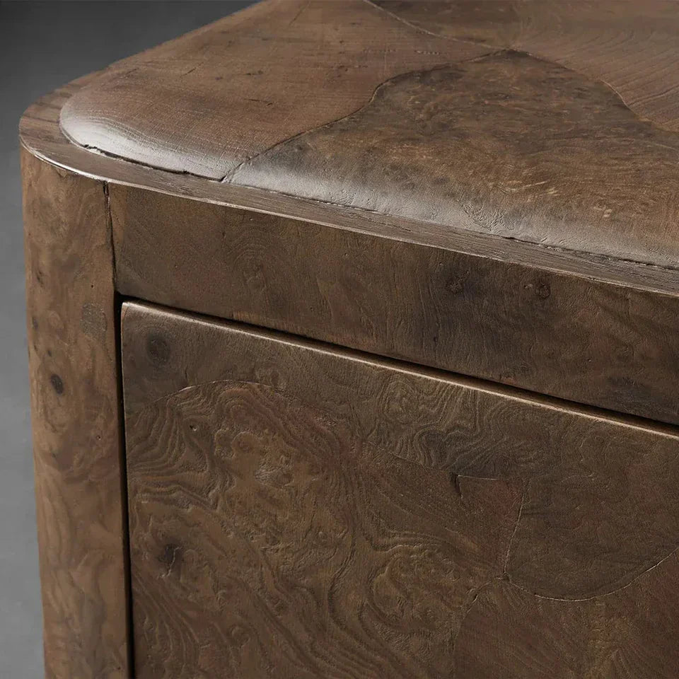 Polson Burl Wood 2-Drawer Nightstand