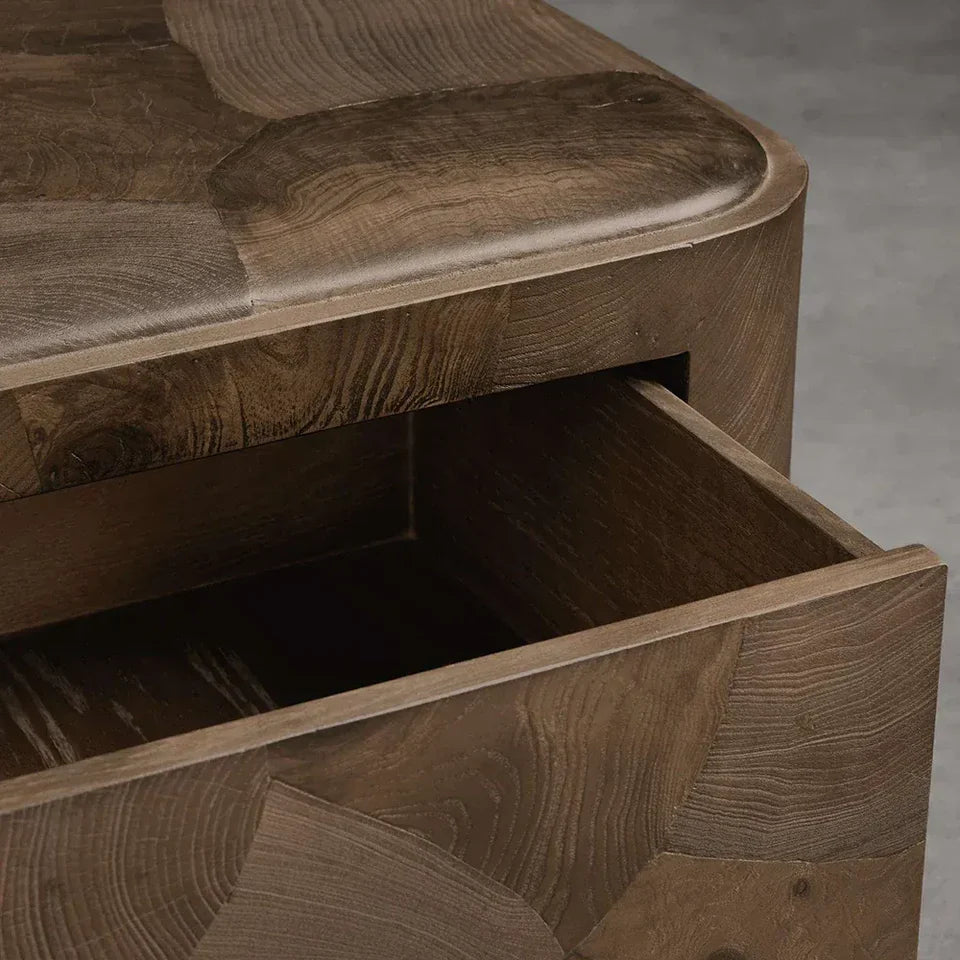 Polson Burl Wood 2-Drawer Nightstand