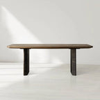 Polson Burl Wood Double-Pedestal Dining Table