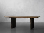 Polson Burl Wood Double-Pedestal Dining Table