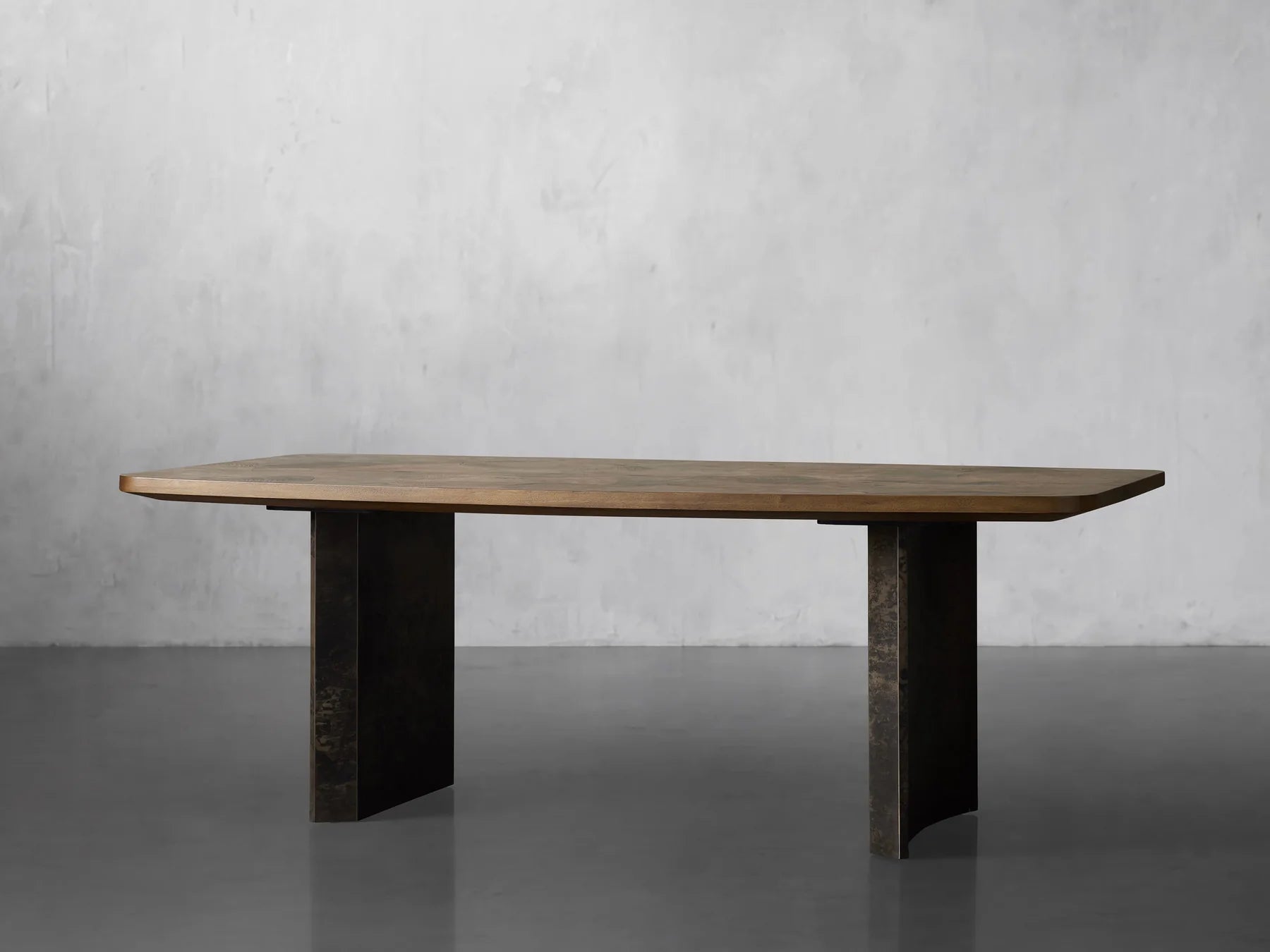 Polson Burl Wood Double-Pedestal Dining Table