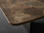 Polson Burl Wood Double-Pedestal Dining Table