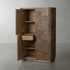 Polson Burl Wood Rounded Storage Cabinet