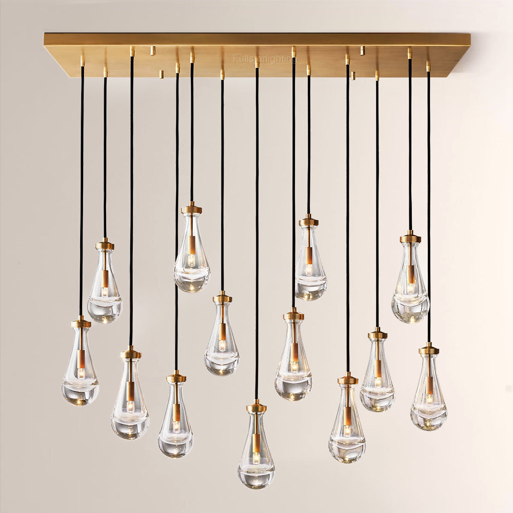 Raindrops Rectangular Chandelier 54"