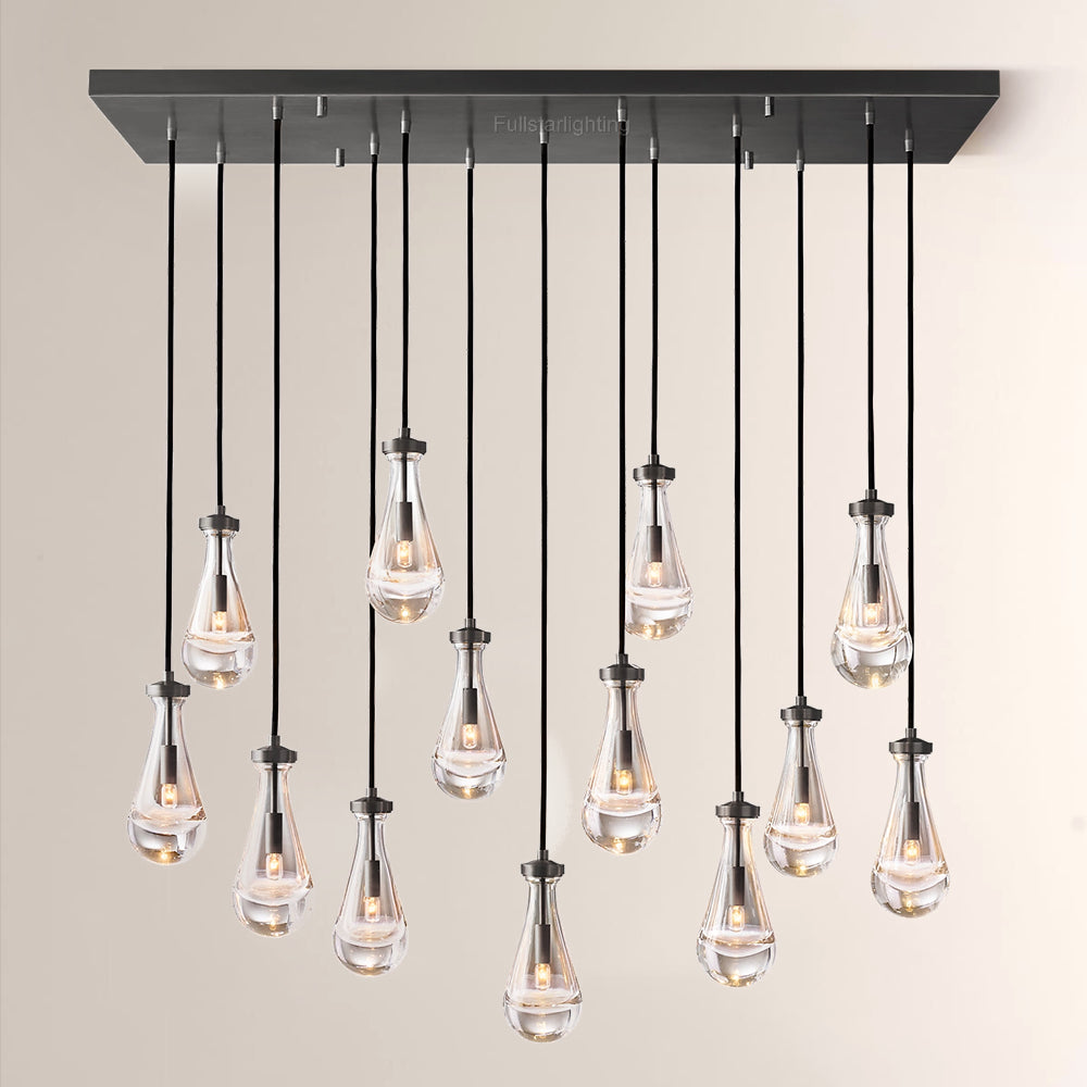 Raindrops Rectangular Chandelier 54"
