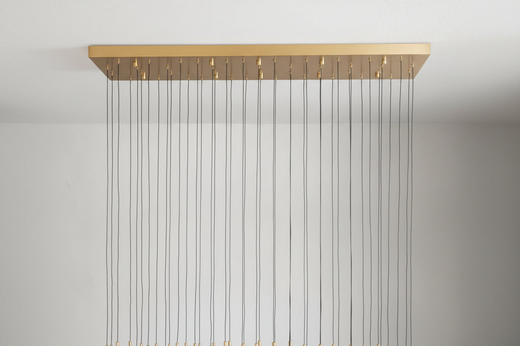 Raindrop Glass Solitaire Linear Chandelier -kimoylights