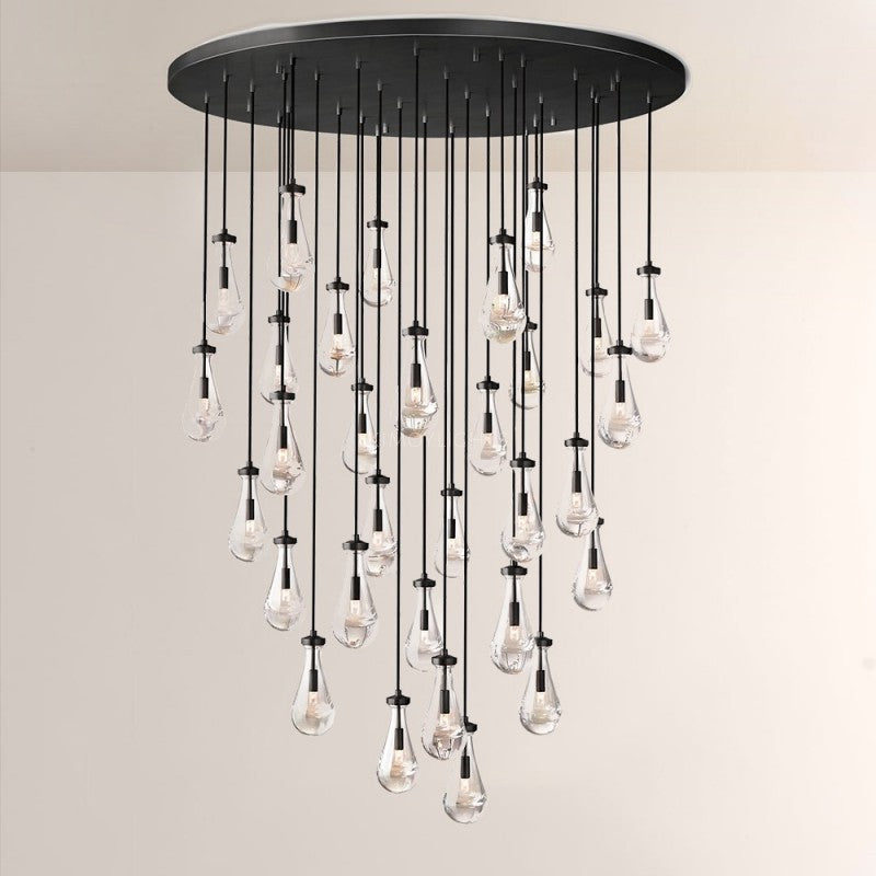 Raindrop Round Living Room Chandelier 60"