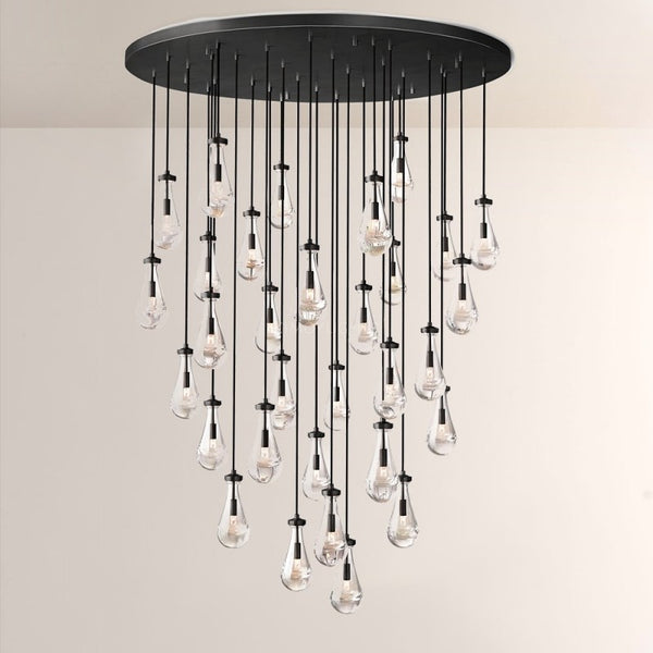 Raindrop Round Living Room Chandelier 60"
