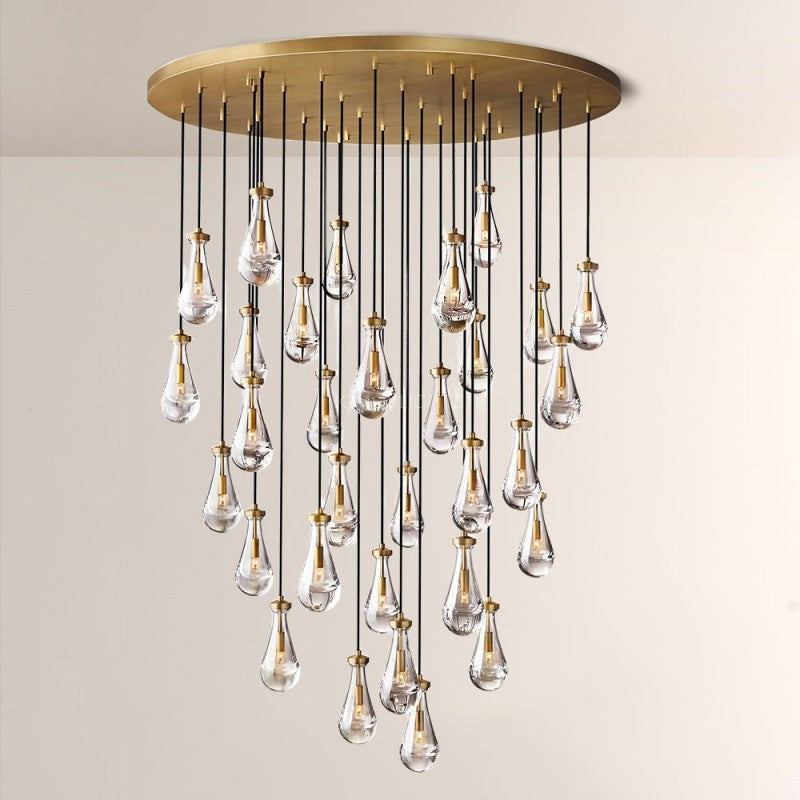 Raindrop Round Living Room Chandelier 60"