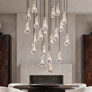 Raindrop Round Living Room Chandelier 60"