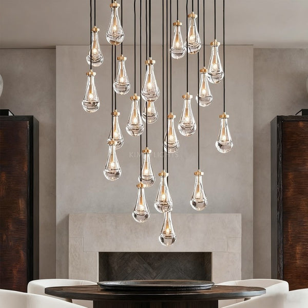 Raindrop Round Living Room Chandelier 60"