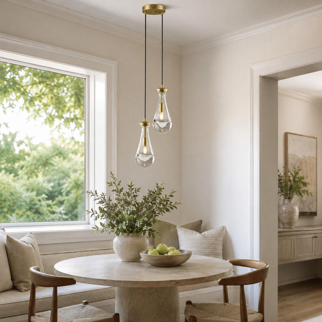 Raindrops 2-Light Cord Round Chandelier