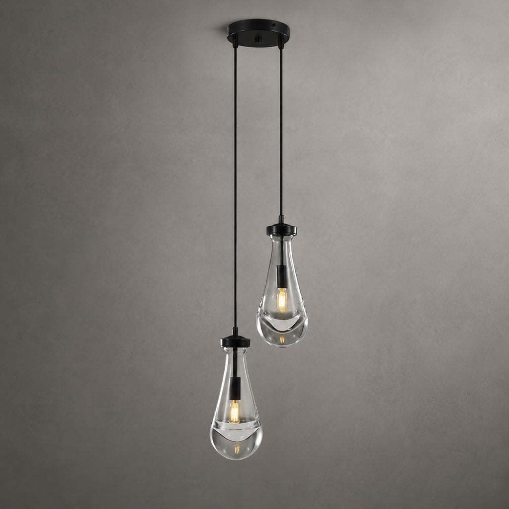 Raindrops 2-Light Cord Round Chandelier