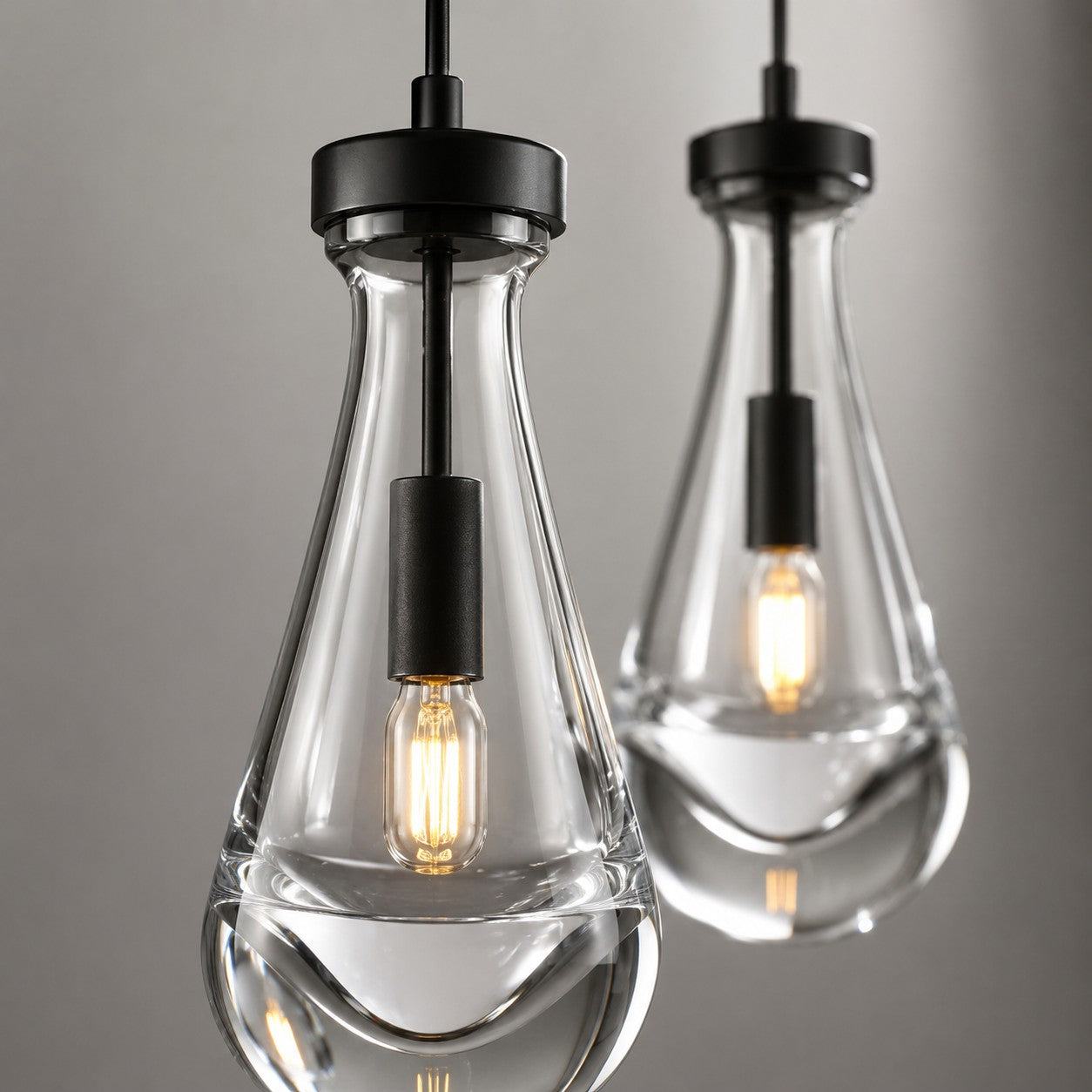 Raindrops 2-Light Cord Round Chandelier