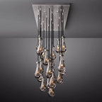 Raindrop Glass Rectangle Chandelier 72"